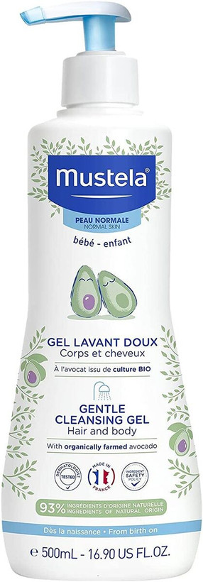 شامپوی شستشوی ملایم سر و بدن موستلا (Mustela Gentle Cleansing Gel) – حاوی آووکادوی ارگانیک 500 میل